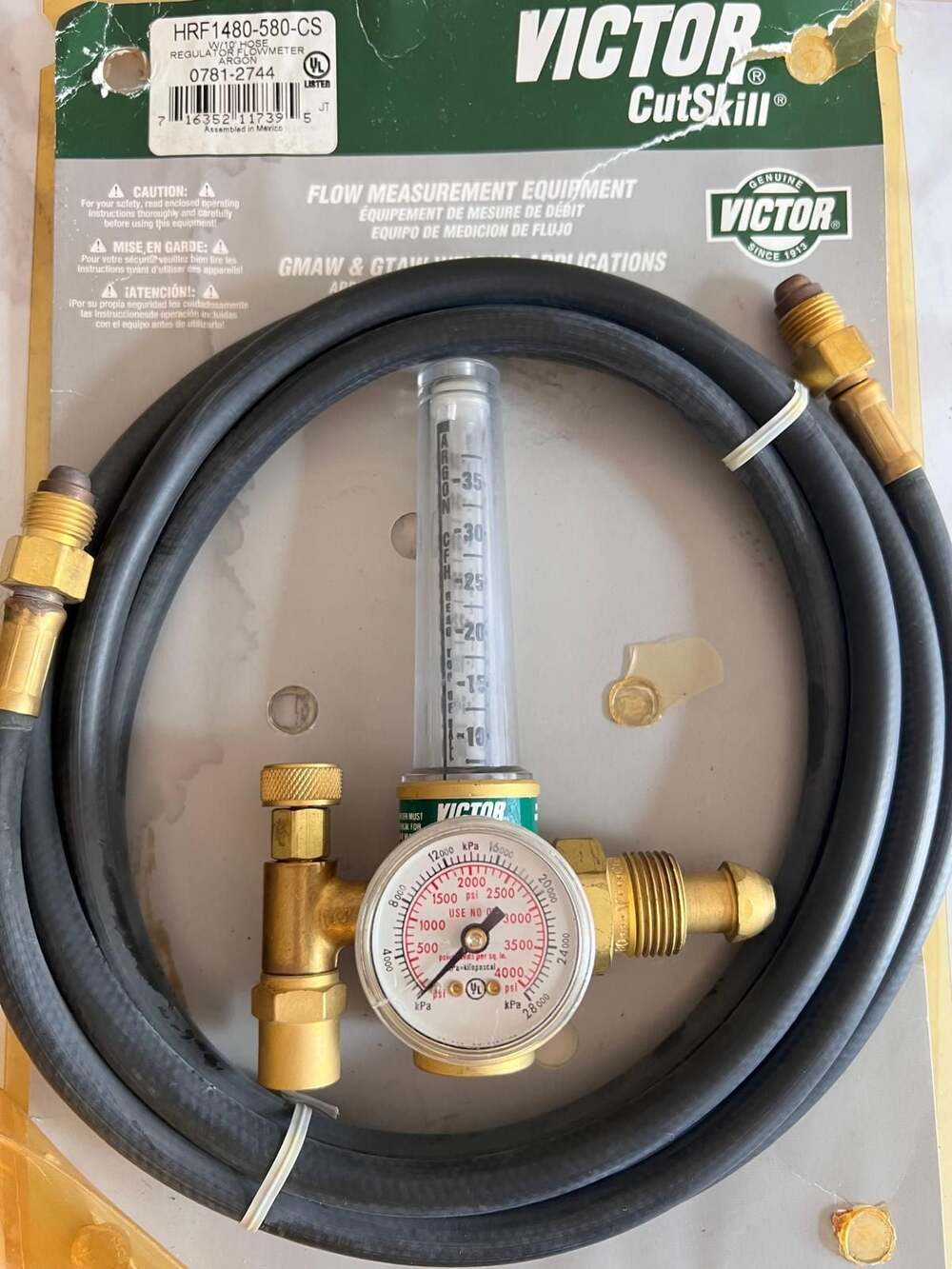 Victor CutSkill HRF1480-580-CS W/10' Hose Regulator Flowmeter Argon 0781-2744